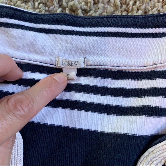 J. Crew Navy Striped Embroidered Tee size Sm - Picture 2 of 7